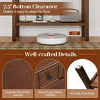Console d'appoint étroite de 38" avec 2 tiroirs et étagère de rangement inférieure