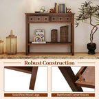 Console d'appoint étroite de 38" avec 2 tiroirs et étagère de rangement inférieure