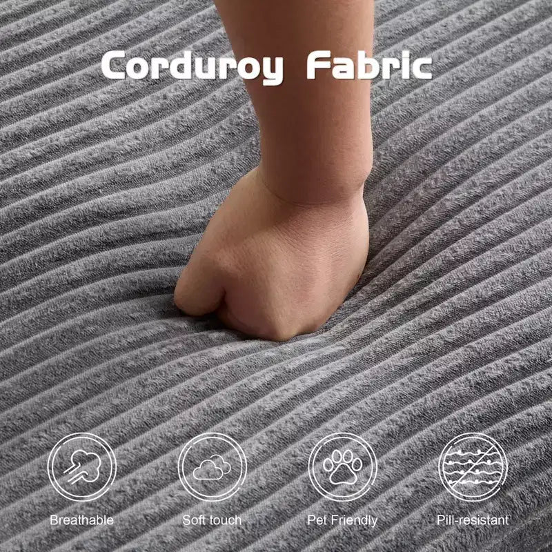 Canapé Loveseat avec coussin réversible, oreillers, canapé-lit profond, velours côtelé