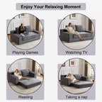 Canapé Loveseat avec coussin réversible, oreillers, canapé-lit profond, velours côtelé