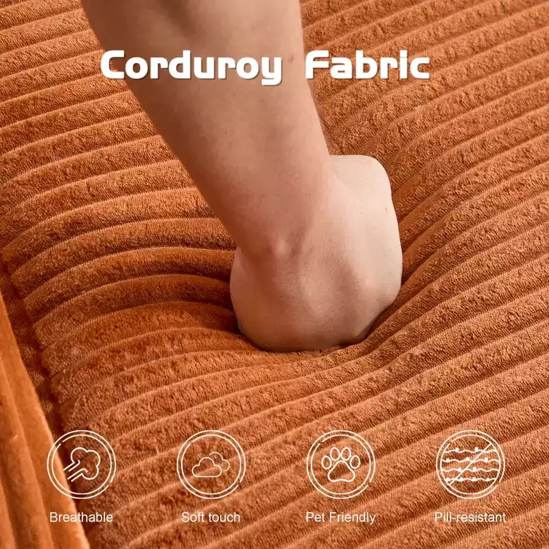 Canapé Loveseat avec coussin réversible, oreillers, canapé-lit profond, velours côtelé