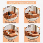 Canapé Loveseat avec coussin réversible, oreillers, canapé-lit profond, velours côtelé