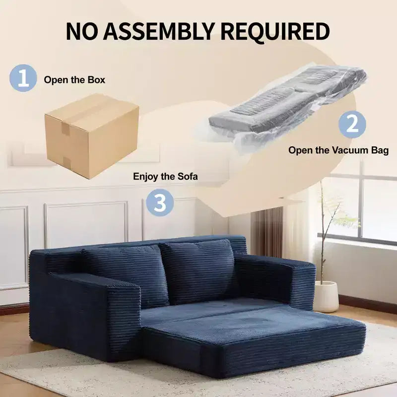 Canapé Loveseat avec coussin réversible, oreillers, canapé-lit profond, velours côtelé