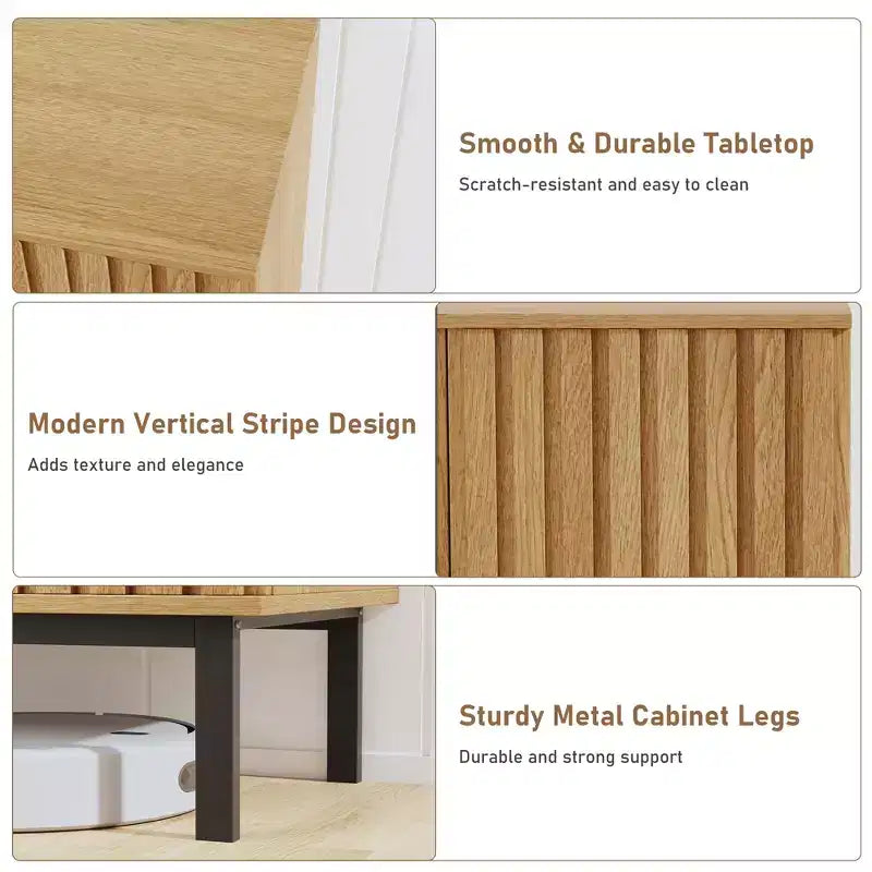 Meuble Buffet Commode avec Rangement, Armoire de Rangement en Bois avec Portes et Étagères, Meuble Bar à Café Autonome pour Cuisine, Salle à Manger, Salon