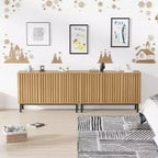 Meuble Buffet Commode avec Rangement, Armoire de Rangement en Bois avec Portes et Étagères, Meuble Bar à Café Autonome pour Cuisine, Salle à Manger, Salon