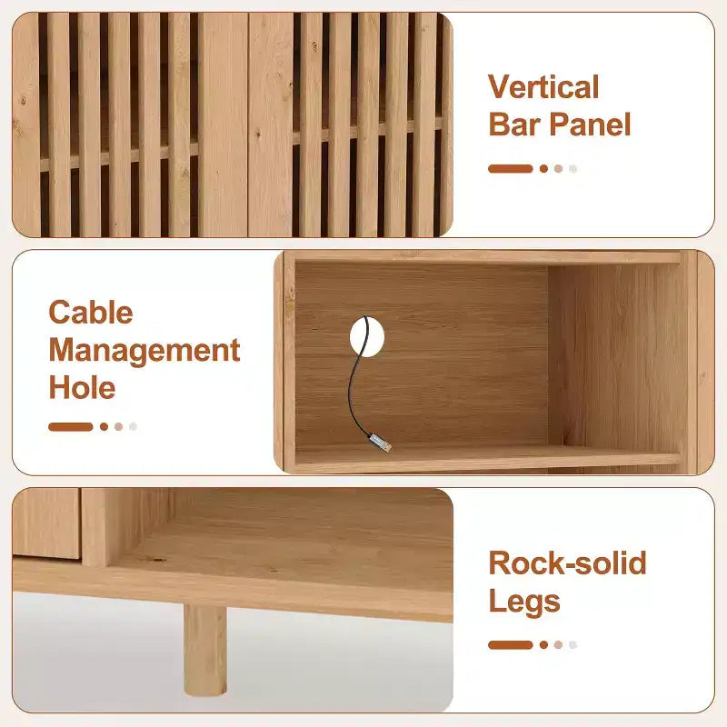 Meuble TV pour téléviseurs de 70 pouces avec étagères, rangement et tablettes réglables modernes, meuble console TV de style campagnard avec prises de courant