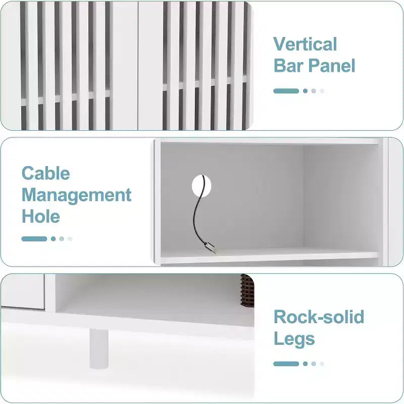 Meuble TV pour téléviseurs de 70 pouces avec étagères, rangement et tablettes réglables modernes, meuble console TV de style campagnard avec prises de courant