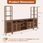 Meuble TV pour téléviseurs de 70 pouces avec étagères, rangement et tablettes réglables modernes, meuble console TV de style campagnard avec prises de courant