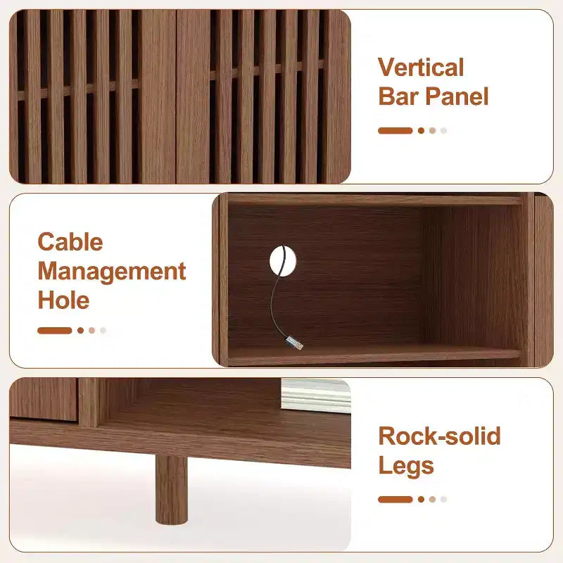 Meuble TV pour téléviseurs de 70 pouces avec étagères, rangement et tablettes réglables modernes, meuble console TV de style campagnard avec prises de courant
