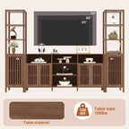 Meuble TV pour téléviseurs de 70 pouces avec étagères, rangement et tablettes réglables modernes, meuble console TV de style campagnard avec prises de courant