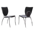 Set of 2 Amice Metal Contoured Faux Leather Side Chairs Black - Linon: No Assembly, Commercial-Grade, Stackable