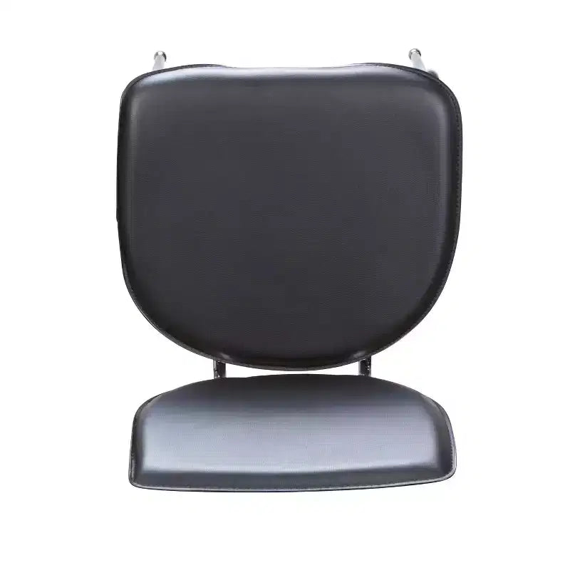 Lot de 2 chaises d'appoint profilées en métal et similicuir, noires, empilables, aucun assemblage requis
