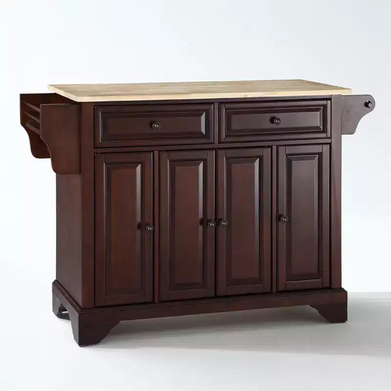 Lafayette Wood Top Full Size Kitchen Island/Cart Mahogany - Crosley