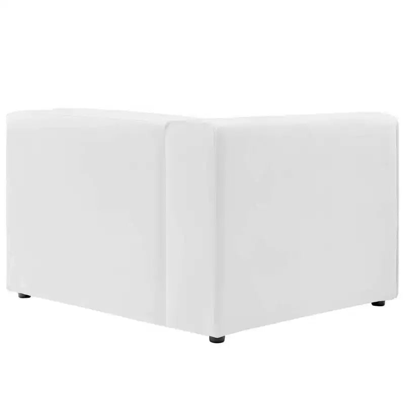 Fauteuil d'appoint gauche en cuir vegan, blanc