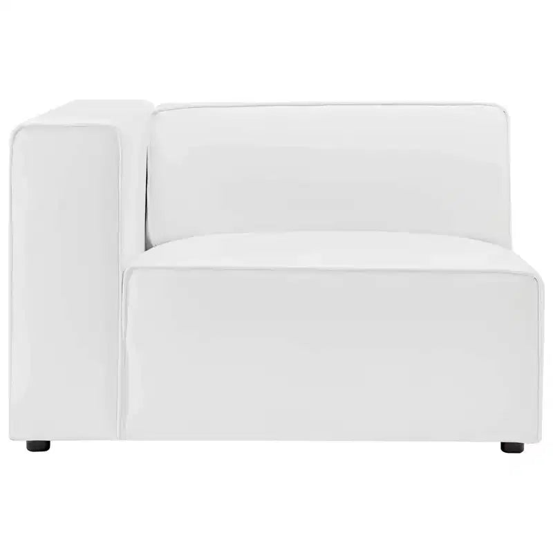 Fauteuil d'appoint gauche en cuir vegan, blanc