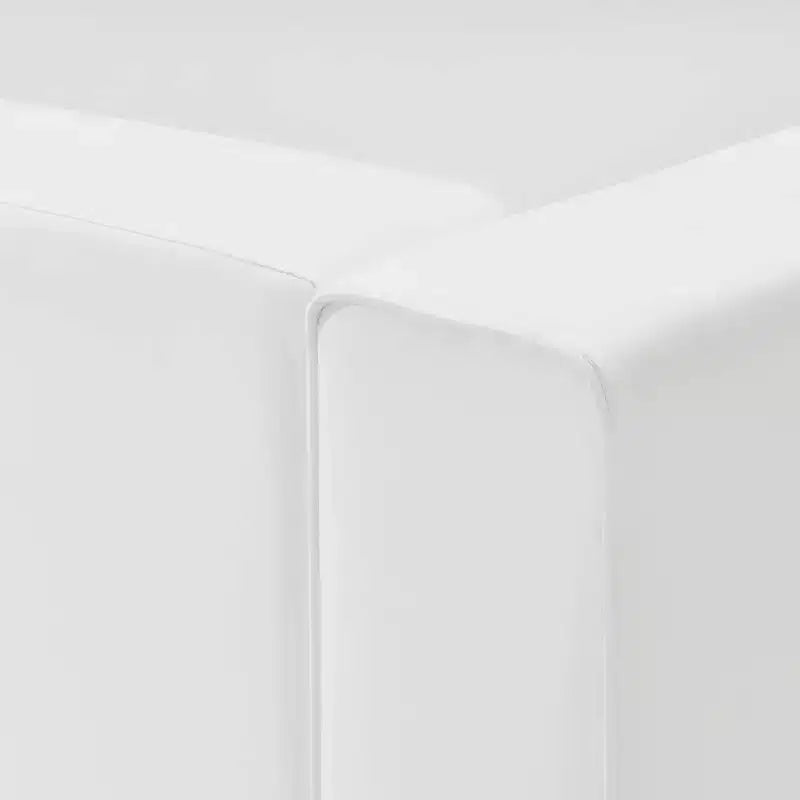 Fauteuil d'appoint gauche en cuir vegan, blanc