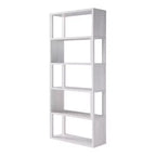 Bibliothèque 5 étagères style ferme 70,75", chêne blanc, conception à dos ouvert