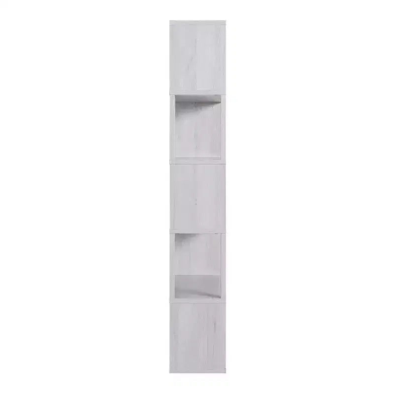 Bibliothèque 5 étagères style ferme 70,75", chêne blanc, conception à dos ouvert