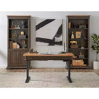 Bureau réglable électrique avec tiroir de rangement, marron