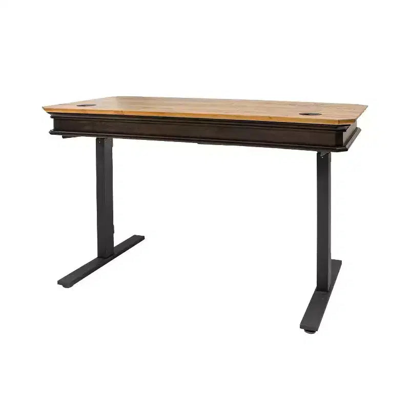 Bureau réglable électrique avec tiroir de rangement, marron