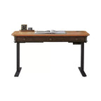 Bureau réglable électrique avec tiroir de rangement, marron