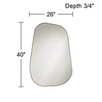 Miroir mural de courtoisie rectangulaire, cadre doré champagne à coins incurvés, 26 po de largeur