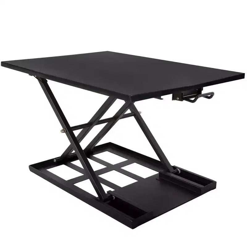 Convertisseur de bureau debout pneumatique réglable en hauteur de 28", noir