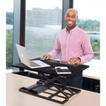 Convertisseur de bureau debout pneumatique réglable en hauteur de 28", noir