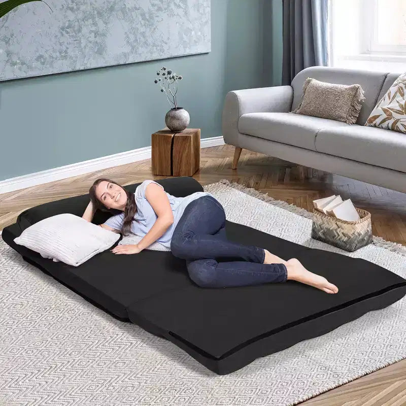Canapé-lit pliable, réglable sur 6 positions avec 2 oreillers