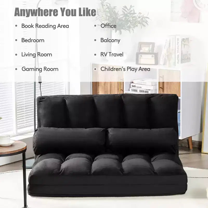 Canapé-lit pliable, réglable sur 6 positions avec 2 oreillers