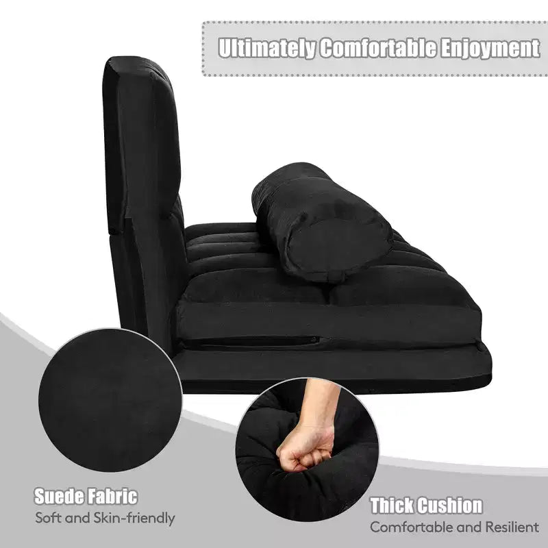 Canapé-lit pliable, réglable sur 6 positions avec 2 oreillers