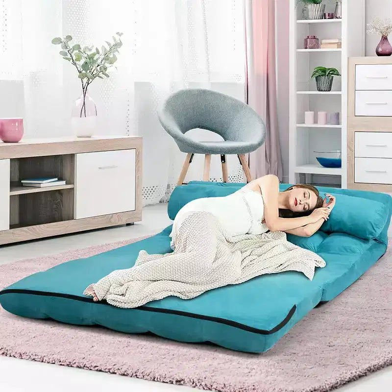 Canapé-lit pliable, réglable sur 6 positions avec 2 oreillers