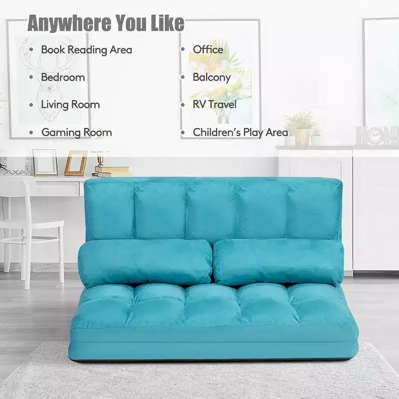 Canapé-lit pliable, réglable sur 6 positions avec 2 oreillers