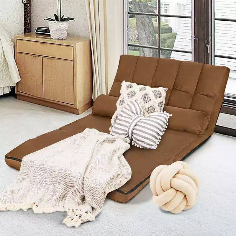 Canapé-lit pliable, réglable sur 6 positions avec 2 oreillers