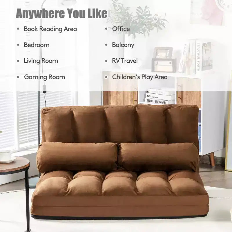 Canapé-lit pliable, réglable sur 6 positions avec 2 oreillers
