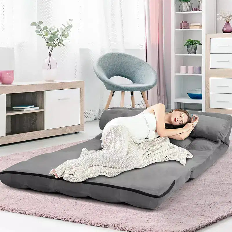Canapé-lit pliable, réglable sur 6 positions avec 2 oreillers