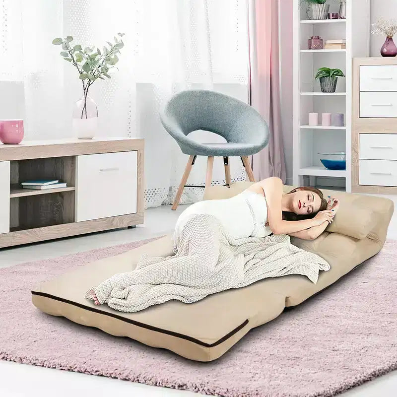 Canapé-lit pliable, réglable sur 6 positions avec 2 oreillers
