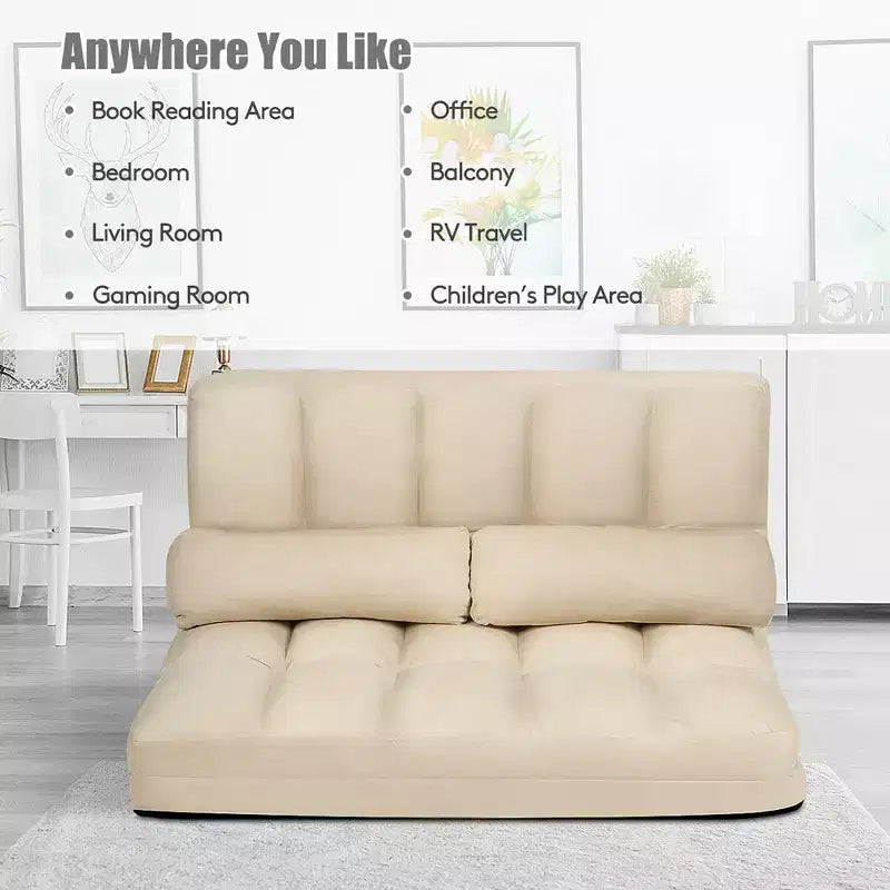 Canapé-lit pliable, réglable sur 6 positions avec 2 oreillers