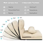 Canapé-lit pliable, réglable sur 6 positions avec 2 oreillers