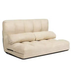 Costway Foldable Floor Sofa Bed 6-Position Adjustable Lounge Couch with 2 Pillows Blue\Beige\Grey\Black