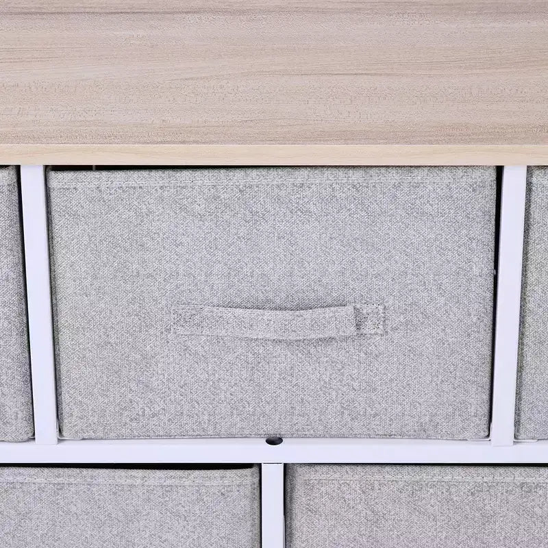 Commode de rangement horizontale 5 tiroirs 40L avec bacs en tissu, organisateur de chambre