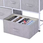 Commode de rangement horizontale 5 tiroirs 40L avec bacs en tissu, organisateur de chambre
