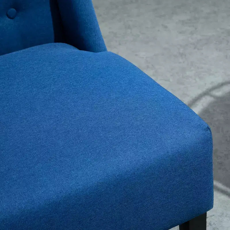 Causeuse en lin capitonnée à dossier haut avec pieds en bois, canapé moderne pour salon