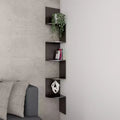 Hastings Home 5-Tier Floating Corner Shelf, Wall Shelves with Hidden Brackets to Display Dcor, Books, Photos, More, Matte Espresso Brown